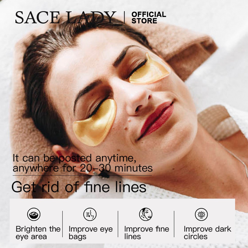 SACE LADY Gold Collagen Eye Mask 24K Gold để loại bỏ quầng thâm / bọng mắt / túi dưới mắt / làm săn chắc da 1 cái