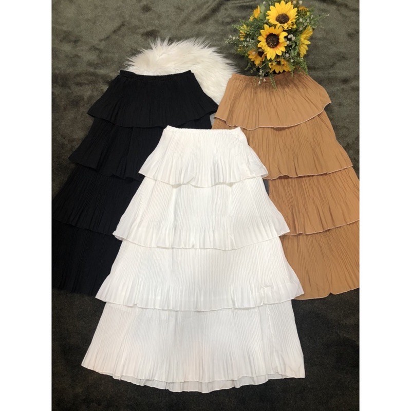 BIGSIZE Chân váy 4 tầng xếp li gọn dáng cá tính 50-80kg | BigBuy360 - bigbuy360.vn