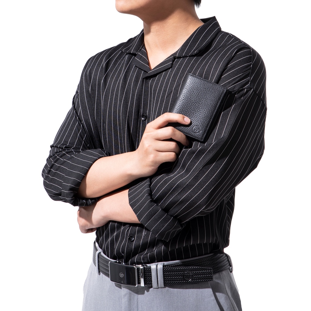 Ví Nam Da Bò Cao Cấp Màu Đen, Nâu Millimal Stand WT Leather 010121102, 010121101