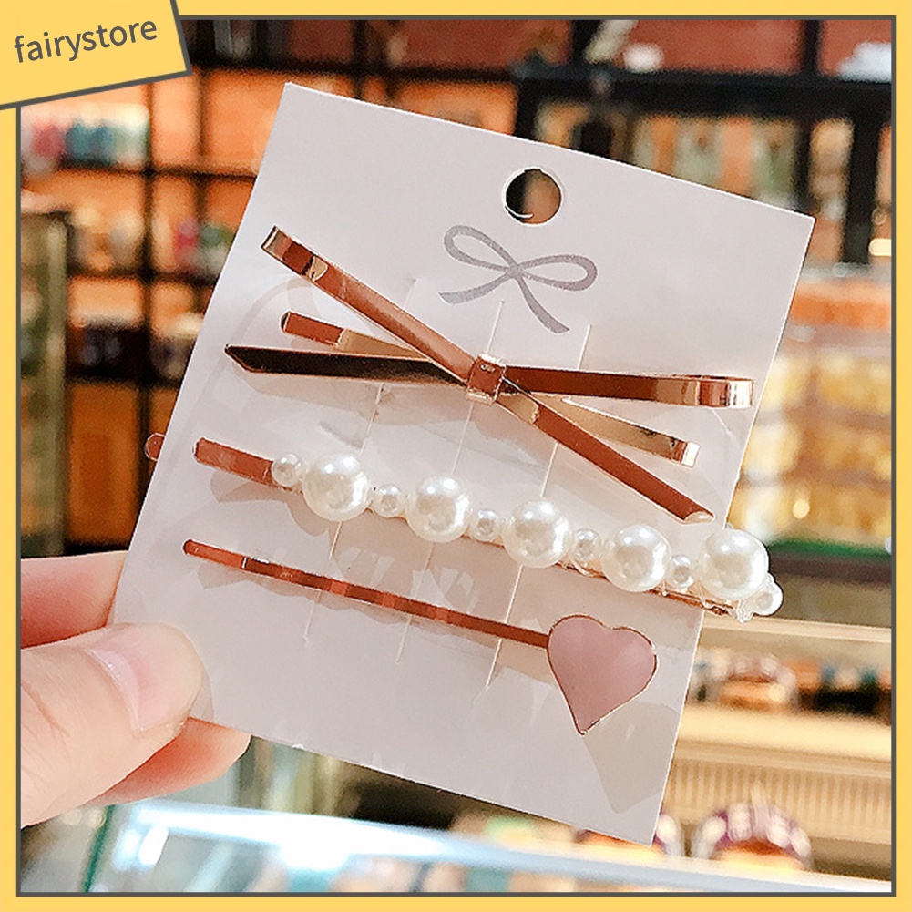 Set 2 / 3 Kẹp Tóc Đính Ngọc Trai Giả Thời Trang Cho Nữ