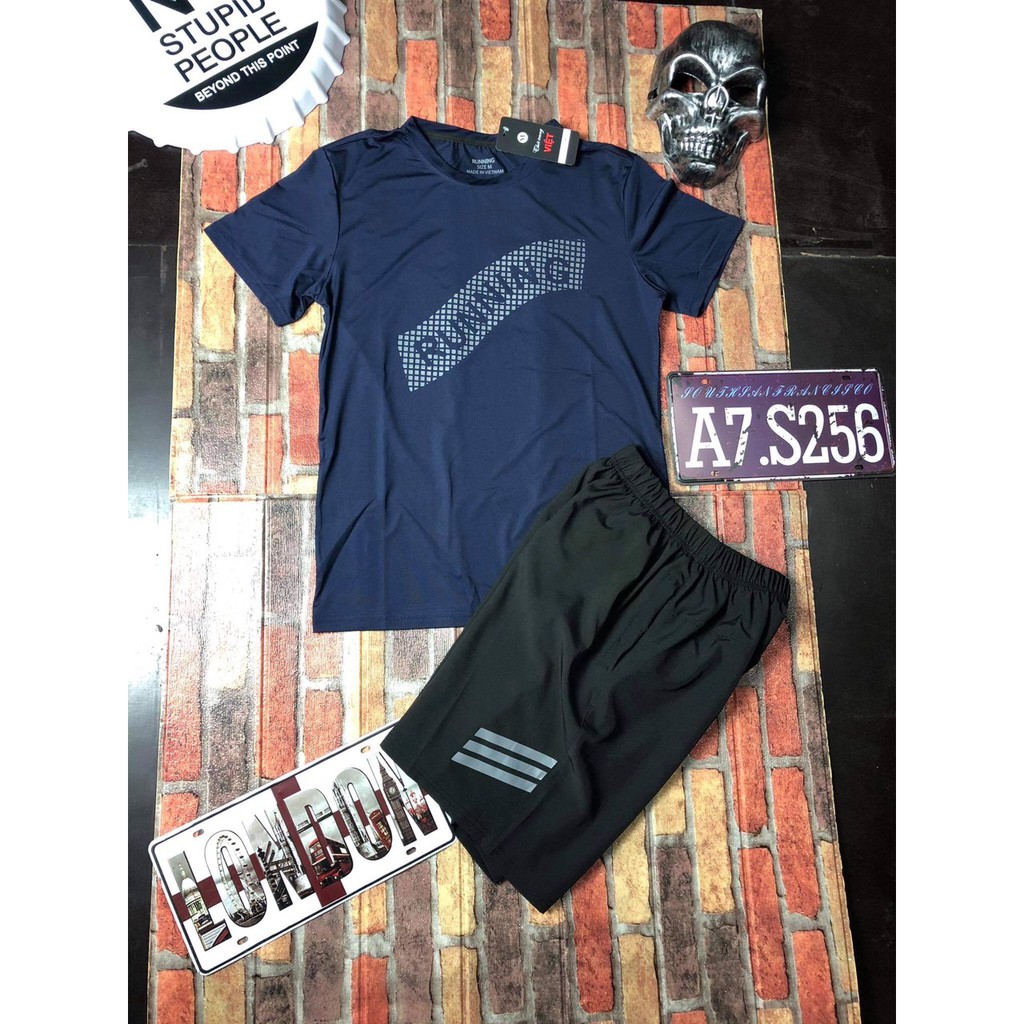 Bộ thun thể thao nam RUNNING 👉FREESHIP👈chất thun lạnh co dãn 4 chiều trẻ trung, thể thao, kèm ảnh thật | BigBuy360 - bigbuy360.vn