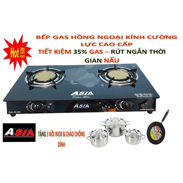 Bếp gas đôi hồng ngoại Asia HỌNG GỐM CERAMIC 120CM