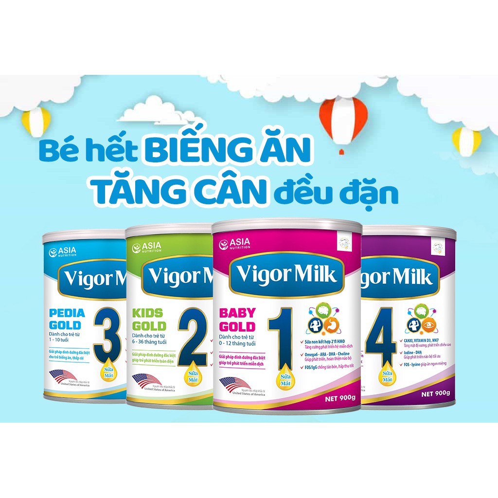 VIGOR MILK KIDS GOLD 2 ( 6-36TH) TUỔI) - Sữa chuyên biệt cho bé biếng ăn, tăng cân