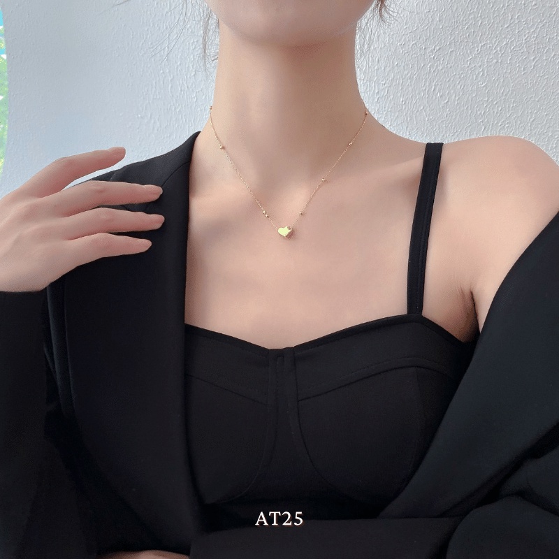 Dây chuyền titan không đen gỉ hình tim basic nữ tính thời trang Annie AT25
