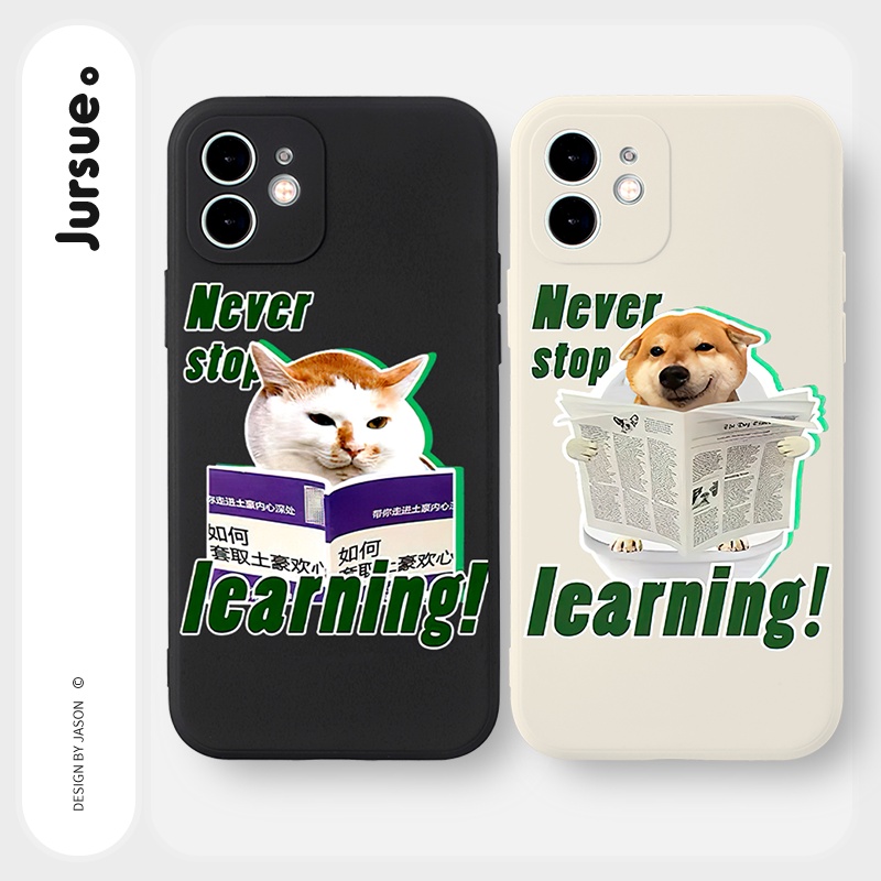 Ốp lưng JURSUE hoạt hình cặp đôi dễ thương đẹp cho Cho iPhone 13 12 11 Pro Max SE 2020 X XR XS 8 7 ip 6S 6 Plus Y2056