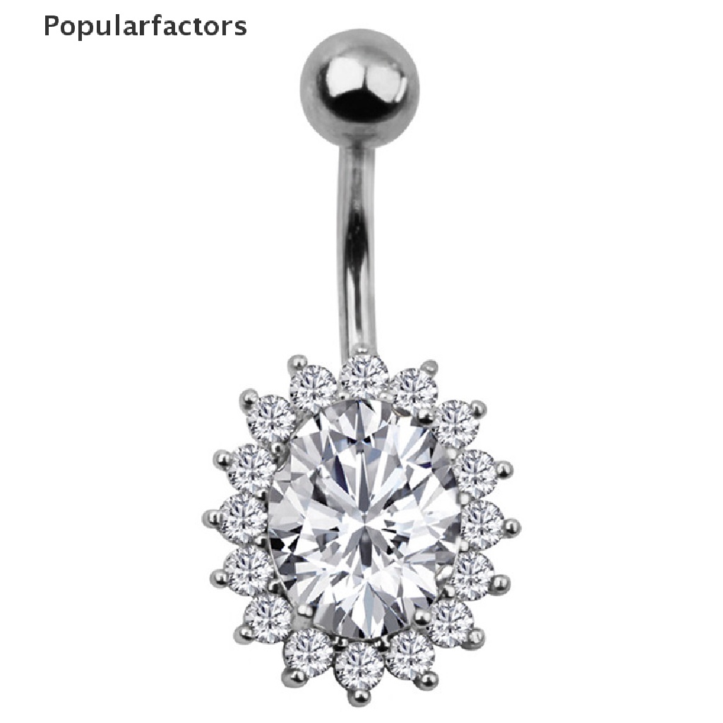 Khuyên Rốn Thép Đính Đá Pha Lê Thời Trang