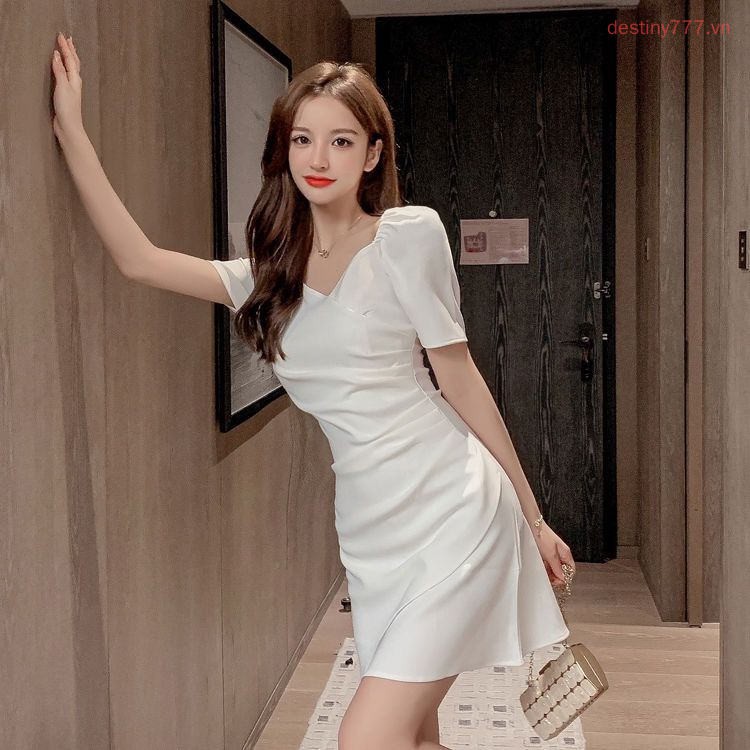 Đầm tay ngắn dáng ôm thời trang mùa hè gợi cảm phong cách 2020