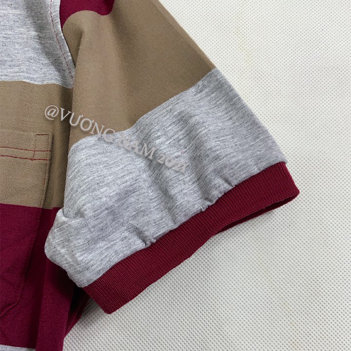 Áo phông nam trung niên có cổ tay ngắn polo form rộng cotton đẹp cao cấp FF48C