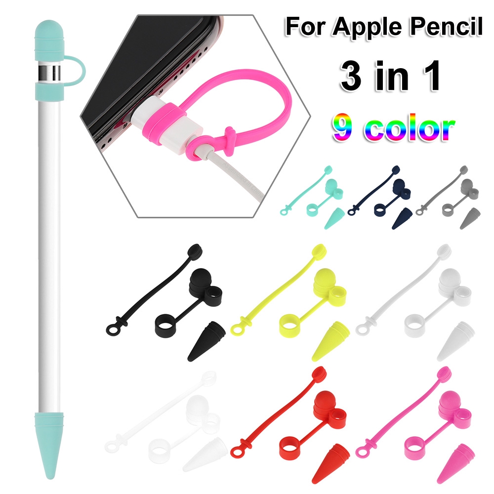 Nắp Silicon Bảo Vệ Bút Cảm Ứng Apple Pencil 3 Trong 1 Tiện Dụng Ốp