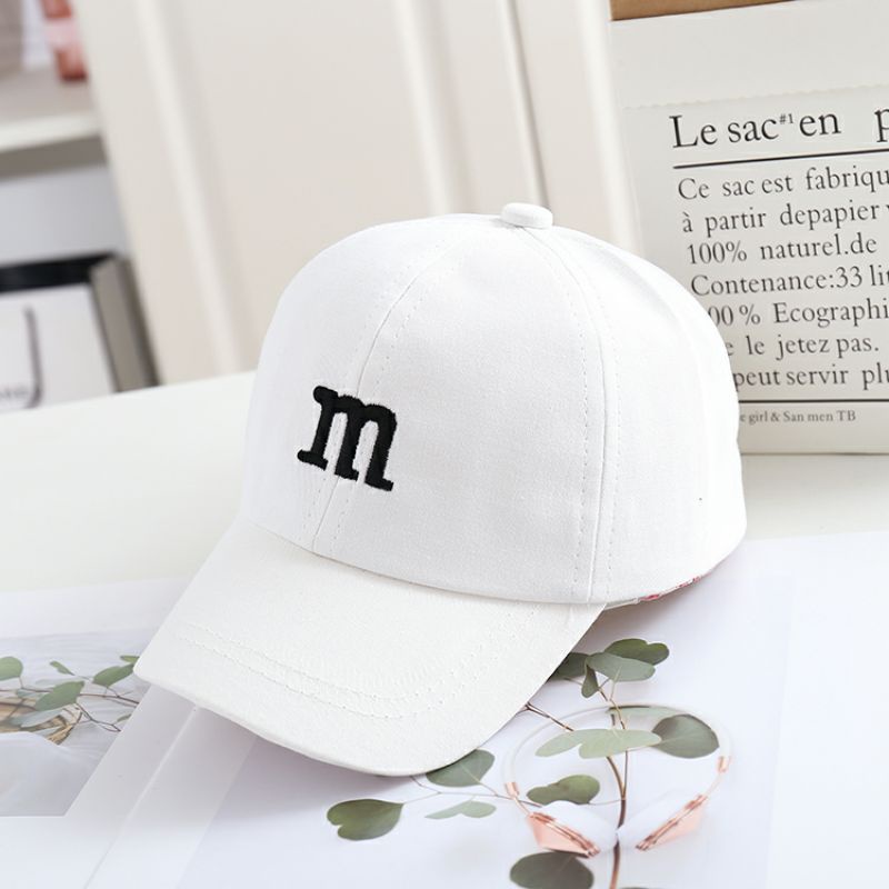 Nón Lưỡi Trai Thêu Chữ M Cho Bé 1-5 tuổi - Mũ lưỡi trai có điều chỉnh kích cỡ, in chữ dễ thương cho bé