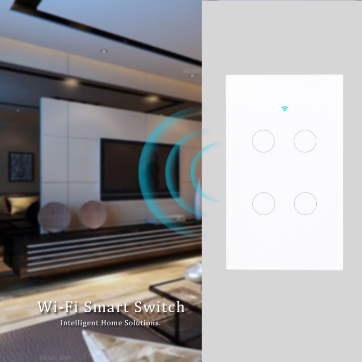 Công Tắc Wifi Tuya Smart Life RF433 Thông Minh Bản 1 2 4 Nút Bấm Cảm Ứng