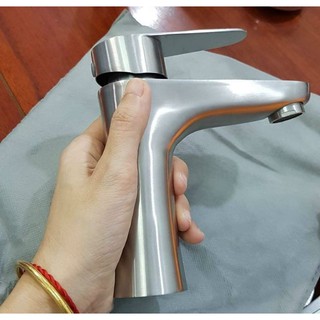 Vòi lavabo nóng lạnh Inox 304 cao cấp, vòi rửa mặt nóng lạnh ĐẶC BIỆT TẶNG KÈM 2 DÂY CẤP NƯỚC INOX 304