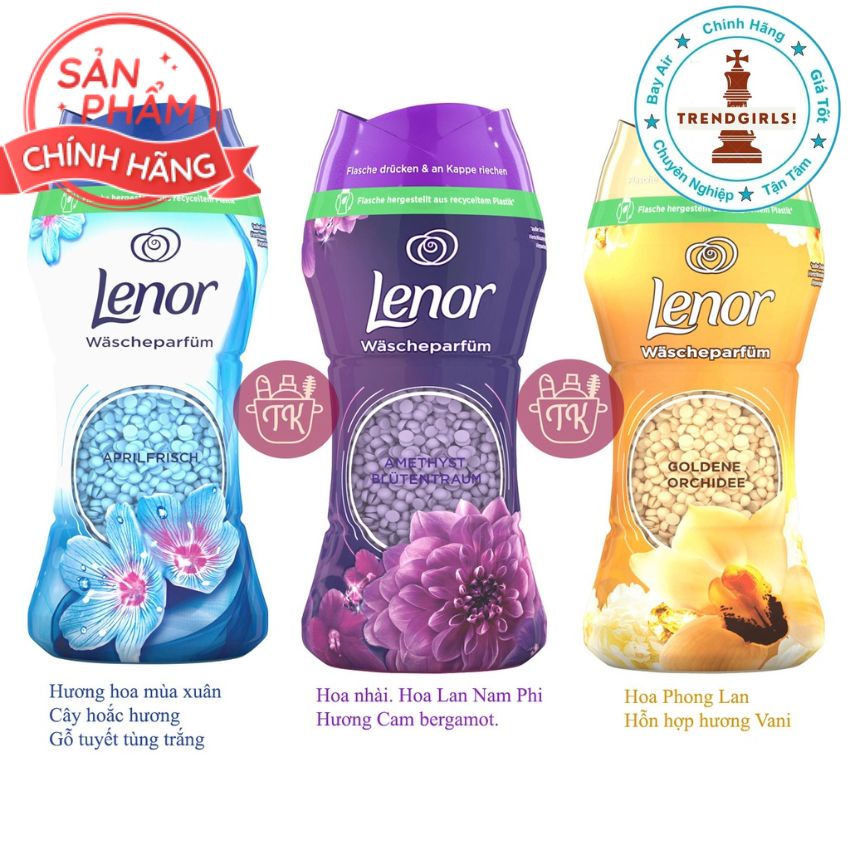 Viên xả vải khô Lenor 210g Đức hương nước hoa giúp mềm vải quần áo mà còn lưu lại mùi thơm lâu