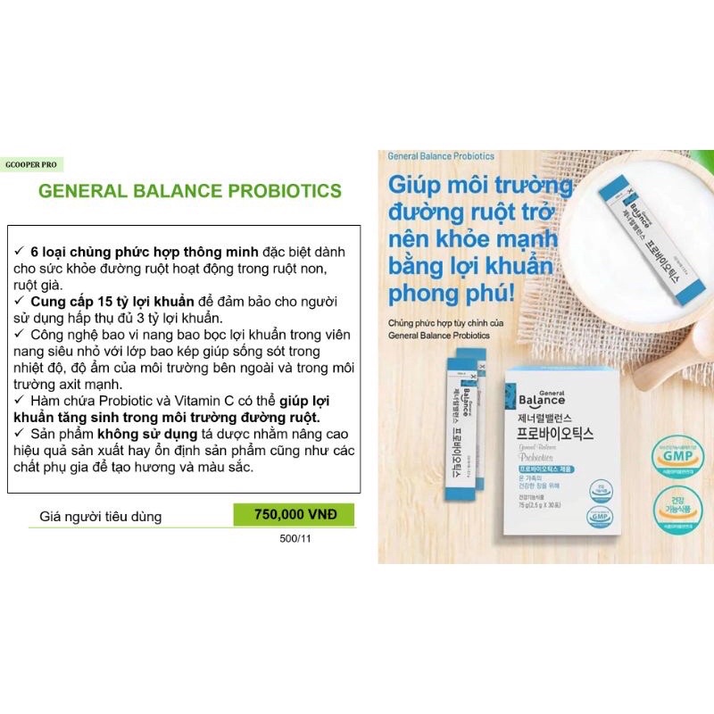 Dạng gói bảo vệ đường ruột  General banlance Protein