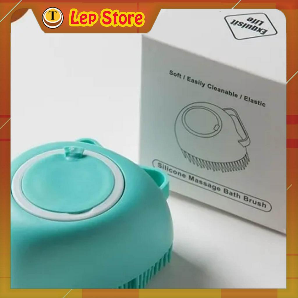 Bông tắm bàn chải silicone tiện dụng giúp tắm tạo bọt massage tẩy tế bào chết siêu sạch - Lep Store