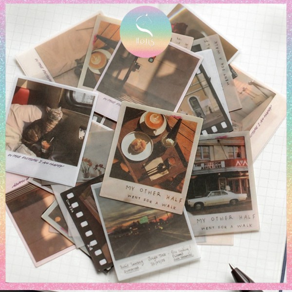 [HOTIS] Sticker ảnh chụp phong cách Vintage Instagram trang trí bìa/ sổ tay/ sketchbook - 40 miếng dán