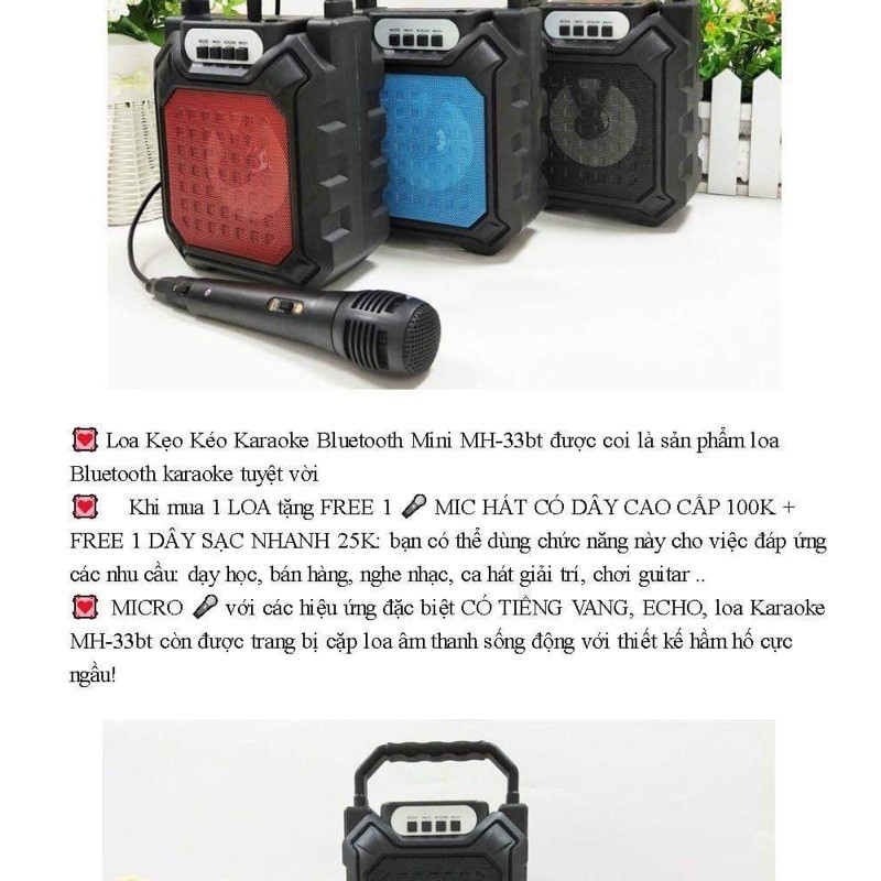 [TẶNG MIC] loa bluetooth karaoke mini giá rẻ, Loa Kẹo Kéo Karaoke Bluetooth Mini JAVA68