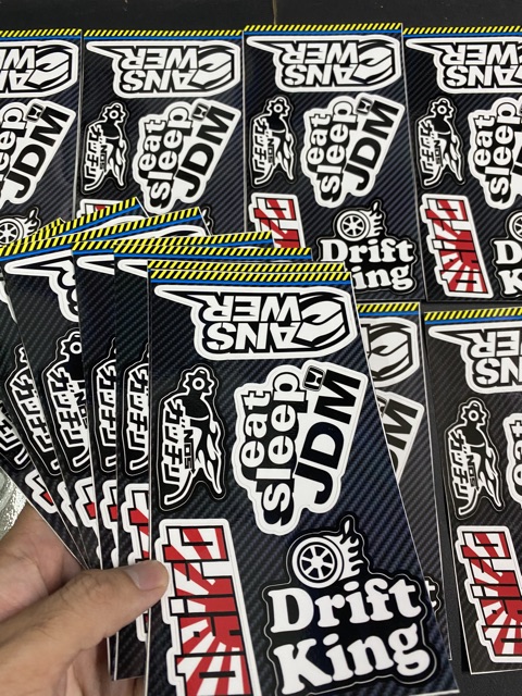 Stiker tấm chữ Nhật drift king jdm