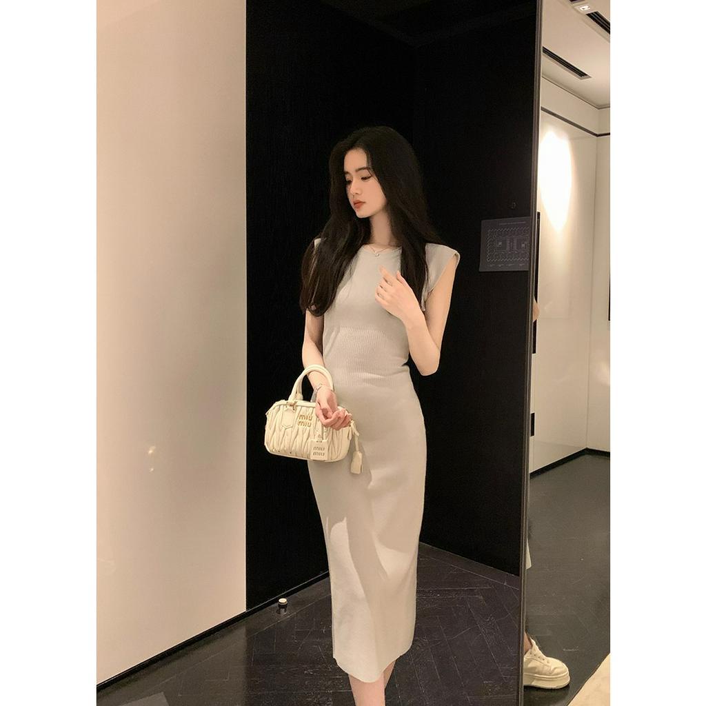 ZHELIHANGFEI Đầm Dệt Kim Dáng Vừa Hở Vai Thời Trang Cho Mẹ Và Bé