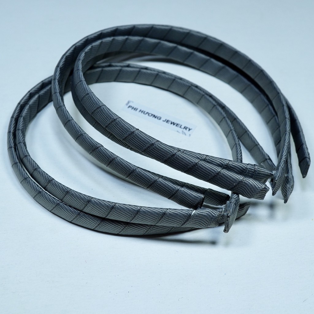 Cài tóc nhựa dẻo quấn vải không có răng 10mm dùng đính hạt làm phụ kiện