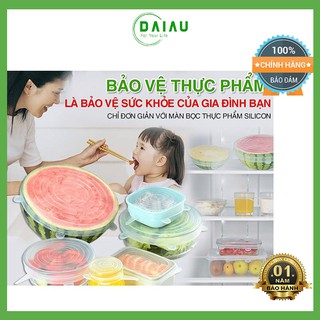 Màng Bọc Thực Phẩm Silicon Co Giản Bộ 6 Cái Giá Rẻ Siêu Bền Tiện Dụng Thay Thế Nắp Đậy Thực Phẩm MBS06