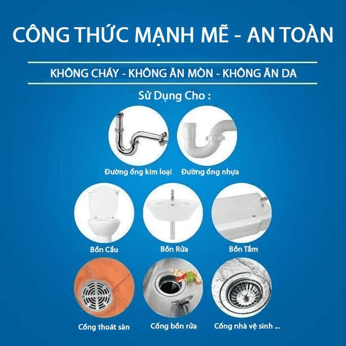 [Chính hãng] Bột Thông Tắc Cống Bồn Cầu Bồn Rửa Mặt Đường Ống