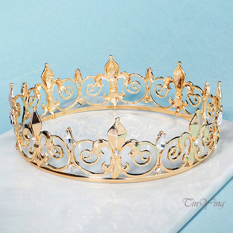 GETNOIVAS Vương miện cài tóc bằng hợp kim đính đá thiết kế sang trọng quý phái