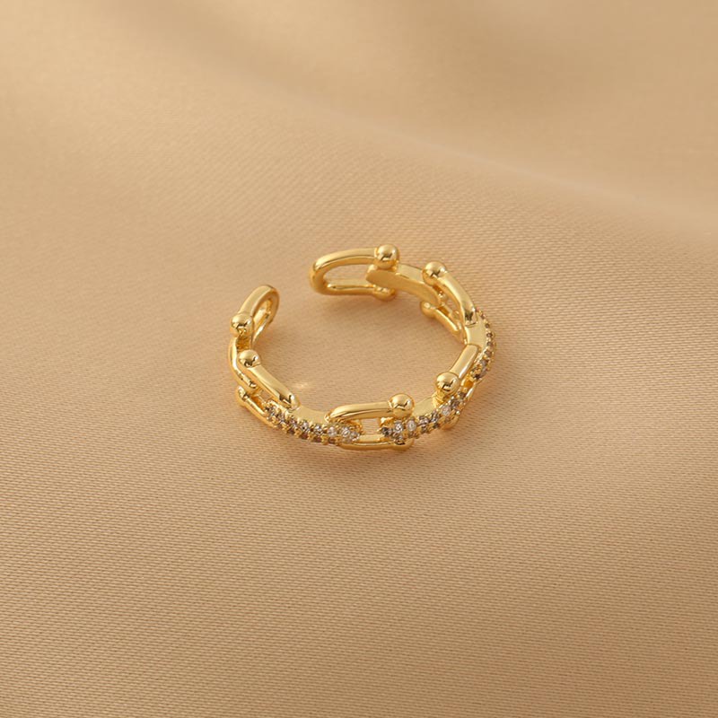 1 Nhẫn Đính Đá Zircon Có Thể Điều Chỉnh Kích Thước Dành Cho Cặp Đôi