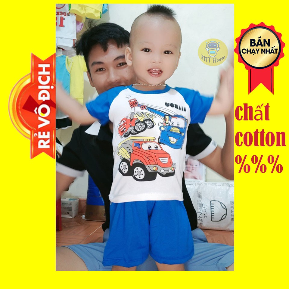 SÉT HÌNH OTO 👕 Chất Cotton 💯 bộ quần áo bé trai,gái mặc ở nhà hình oto 6kg -18kg