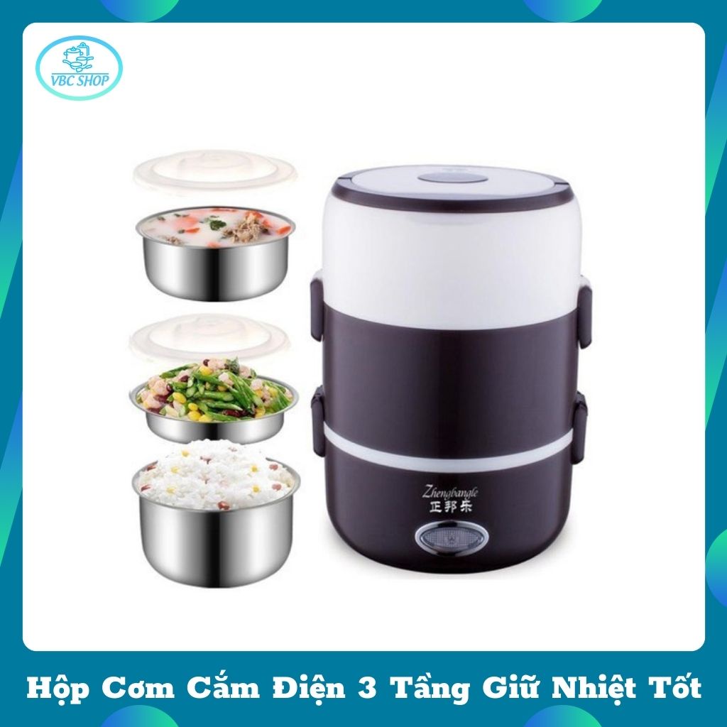 Hộp Cơm Cắm Điện Inox Cao Cấp 3 Tầng Dễ Sử Dụng, Hộp Cơm Giữ Nhiệt Tiện Dụng