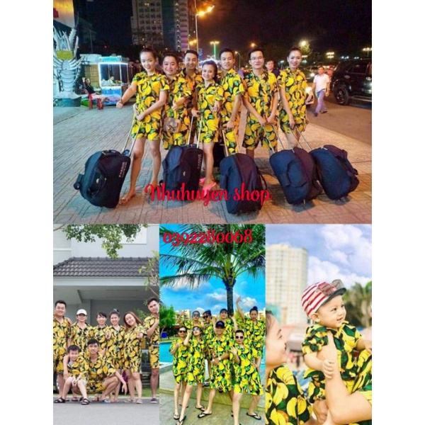 bộ chuối vàng trái cây nam nữ, gia đình, đồ đôi giá sỉ