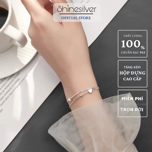 Lắc tay trái tim bạc 925 - trang sức bạc Shinesilver LT003