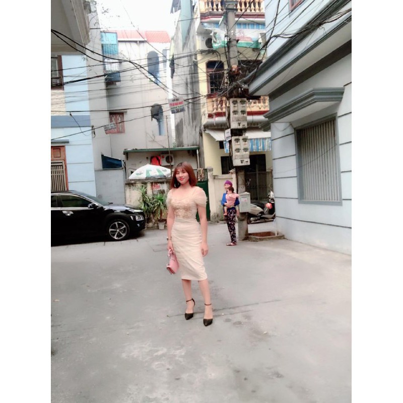 [ xả kho ] MiD Đầm Body trễ vai dự tiệc quyến rũ V1128 Mie Design ảnh thật