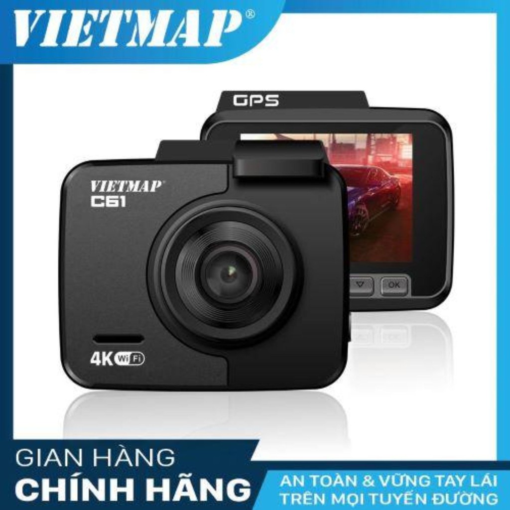 [Hỗ Trợ Lắp Đặt Miễn Phí Tận Nơi] CAMERA HÀNH TRÌNH VIETMAP C61 UHD 4K CẢNH BÁO GIỌNG NÓI KÈM THẺ NHỚ