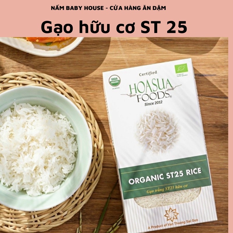 Gạo hữu cơ hoa sữa ST25 , gạo tấm Jasmine thơm ngon cho bé ăn dặm - 1 kg