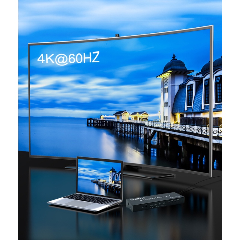 Bộ Chuyển Đổi Âm Thanh 4k @ 60hz hdmi matrix 2x4 Spidif 2 Trong 4 Ra 3d 4k hdmi Cho ps4 ps5 notebook pc