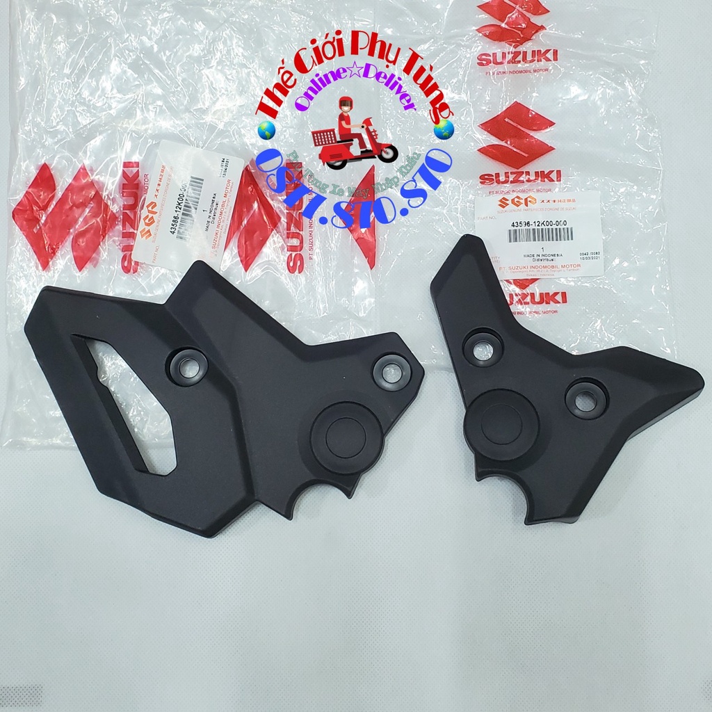 Nhựa nhám che pen (nẹp sườn) Satria fi - Raider fi zin mới - 43586-12K00-000/ 43596-12K00-000
