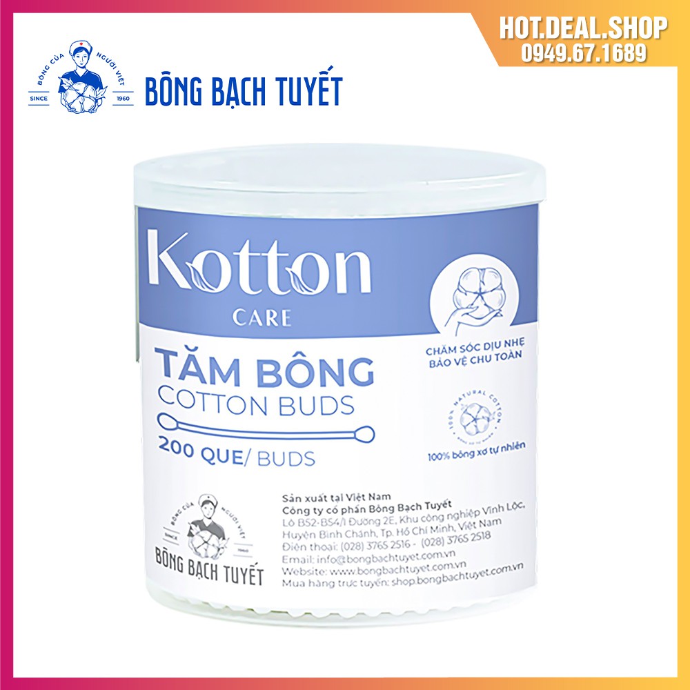 Tăm bông Bạch Tuyết Kotton Care vô trùng  cho người lớn