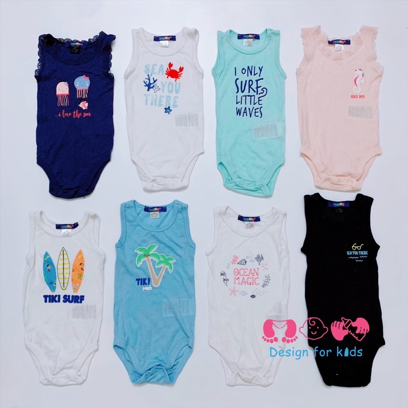Bodysuit, bộ body chip BA LỖ sát nách hàng xuất dư LUPILU vải thông hơi cho bé