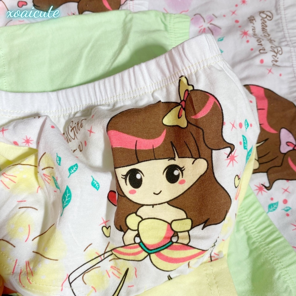 Quần chíp đùi cho bé ,lót mặc đầm vải cotton mát thấm hút mồ hôi(giặt xong không nhăn, không xệ)