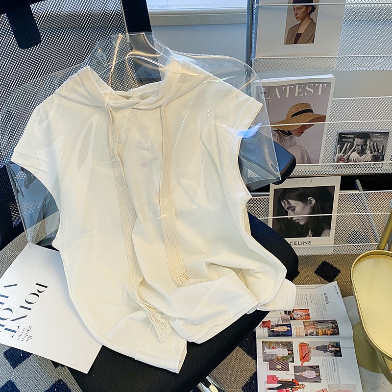 Áo Thun Sát Nách Có Mũ Trùm Phong Cách hip hop Nhật Bản Thời Trang Xuân Hè Cho Nam