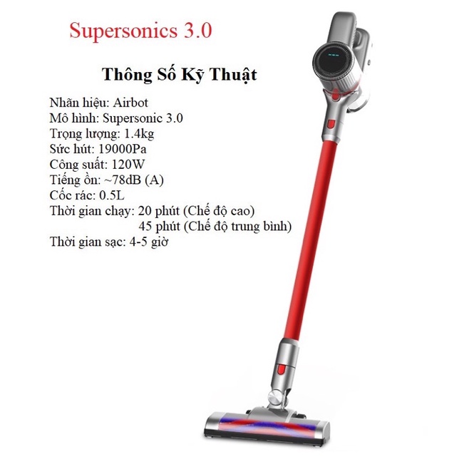 Máy Hút Bụi Cầm Tay Không Dây Airbot Supersonics 3.0 Gia Đình Pin Sạc Rời Mini May Hut Bui Giường Đệm Nệm Xe Hơi Ô Tô