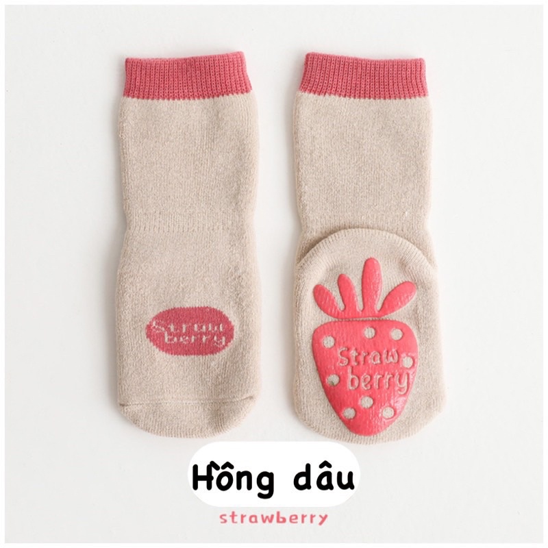 Tất  vớ len xù mùa đông đại hàn rét đậm cho bé từ 1 đến 5 tuổi chống trơn trượt