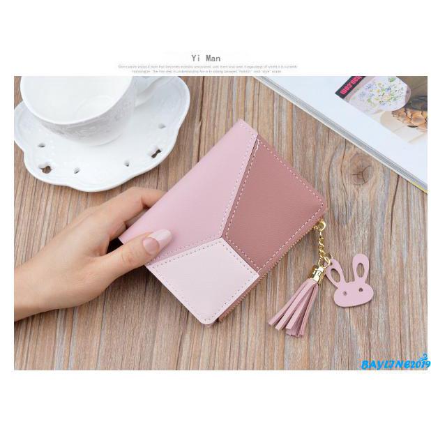 hღ✯Ví ngắn nữ Ví nhỏ bằng da nữ gấp đựng tiền xu Ví đựng tiền