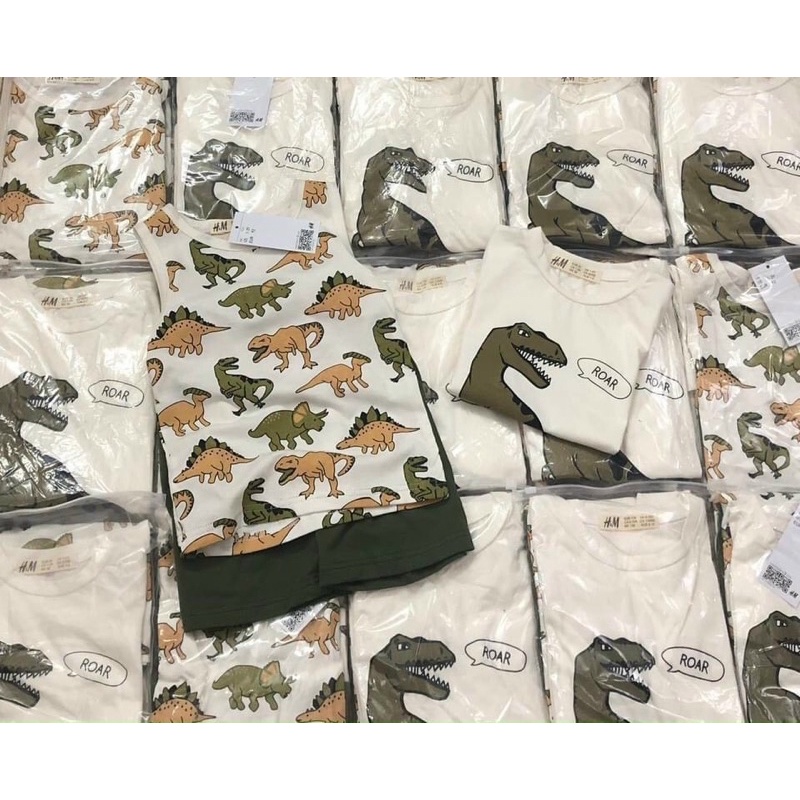SÉT 2 ÁO 1 QUẦN HÌNH KHỦNG LONG CHO BT