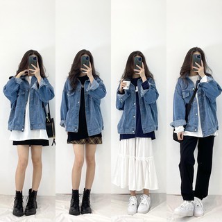 (FREESHIP) Áo khoác bò xanh đậm Miho house