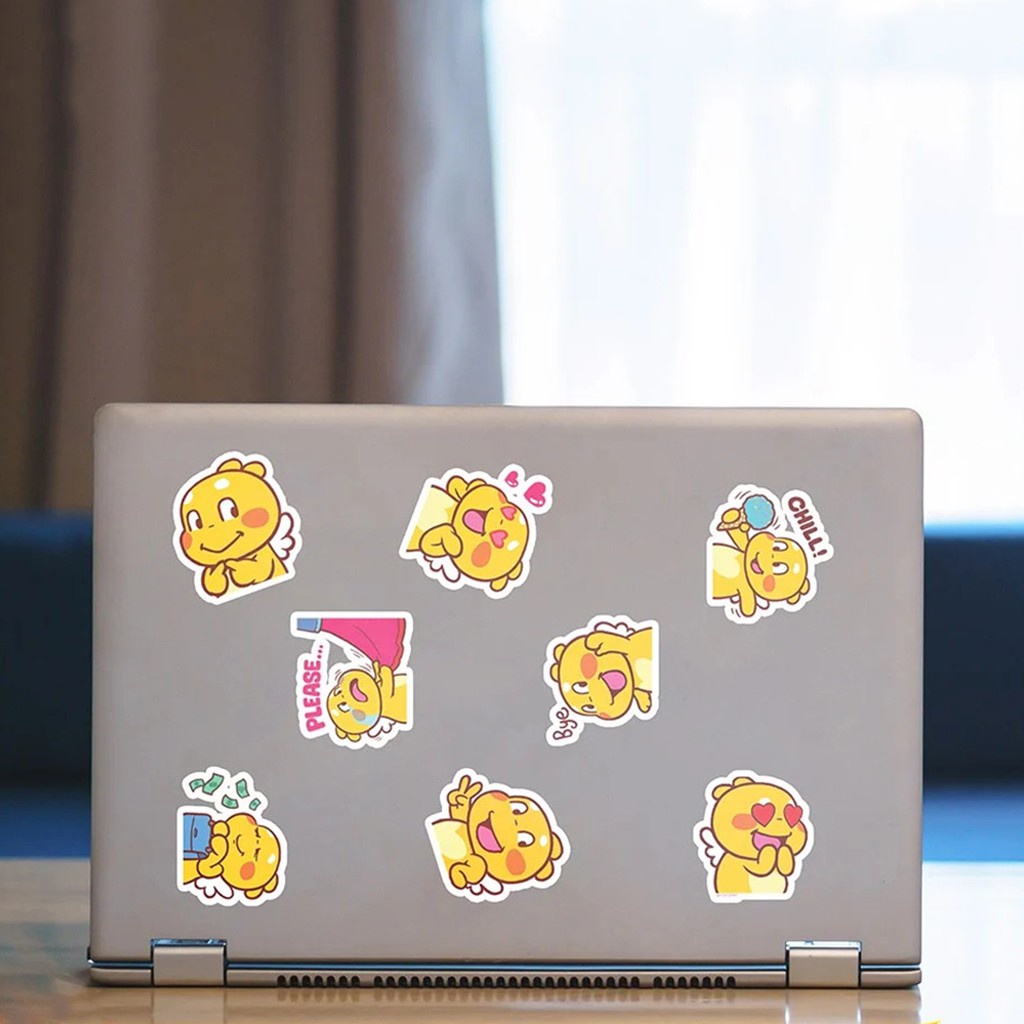 Set 40 cái Sticker QooBee Cute dán trang trí laptop, máy tính bỏ túi, vali, điện thoại, đàn ghita, hộp bút,đt,...