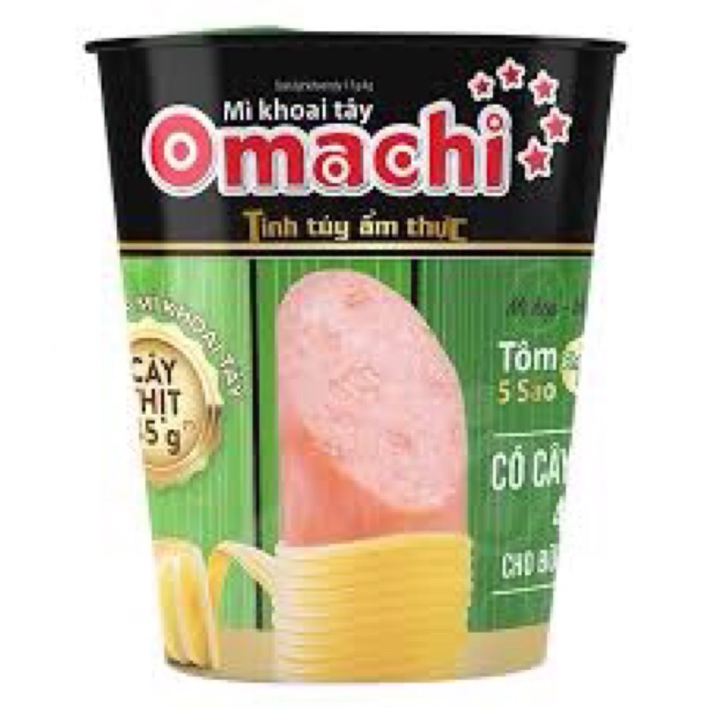 Mì ly Omachi khoai tây tôm chua cay có cây thịt 45g  ly 112g