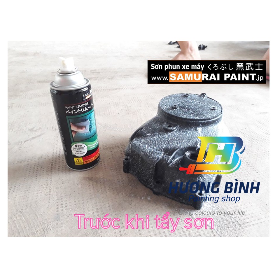 Chai Sơn Xịt tẩy sơn trên bề mặt kim loại Samurai Paint Remover Pr500 - 400 ml hàng chính hãng