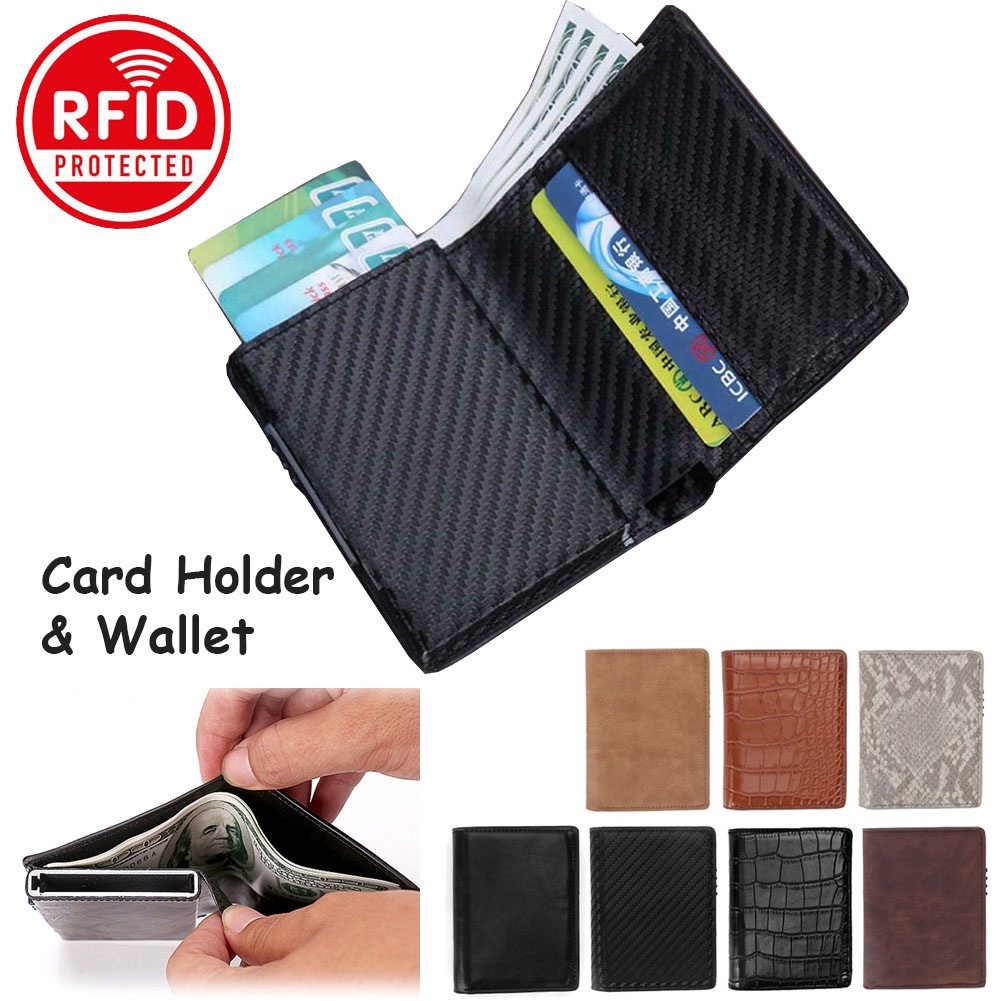 Ví Đựng Thẻ Tự Động Bật Lên Thông Minh RFID Chống Trộm Cho Nam Nữ